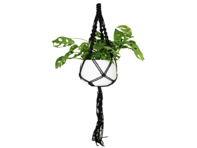 Závěs na květináč MACRAMÉ, 100cm, Macrame, černá|BLACK  (ZAP-836677)