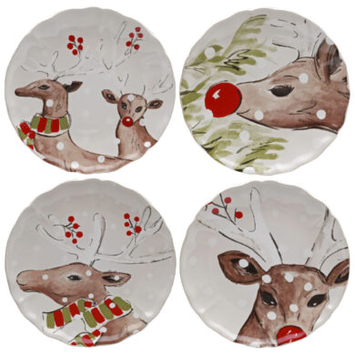 Talíř 27cm, DEER FRIENDS, bílá, set 4ks  (ZCF-DF601-WHI)