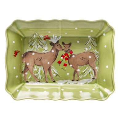 Mísa zapékací 36x26cm, DEER FRIENDS, zelená  (ZCF-DF641-GRN)