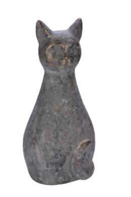 Katze, Magnesia, grau/gold, 38x30x79cm  (ZGE-12202073)