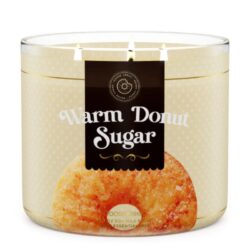 Svíčka 0,41 KG WARM DONUT SUGAR, aromatická v dóze, 3 knoty, bílé víčko